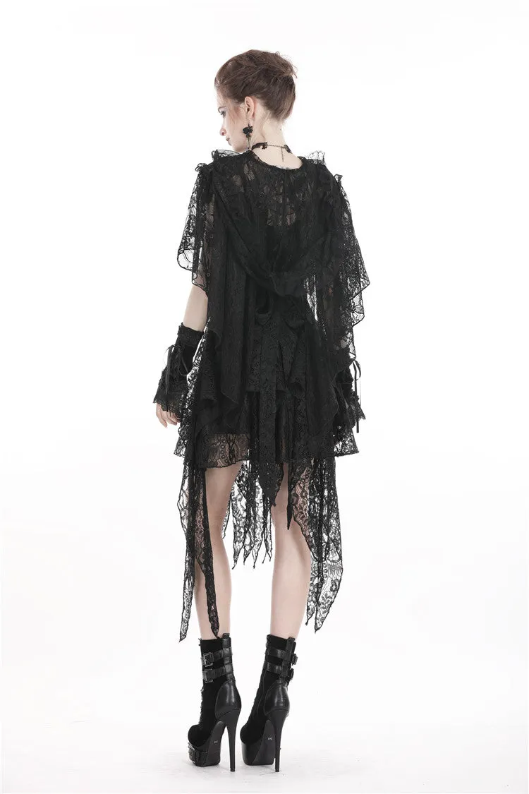 Gothic gorgeous lace hooded cape BW061