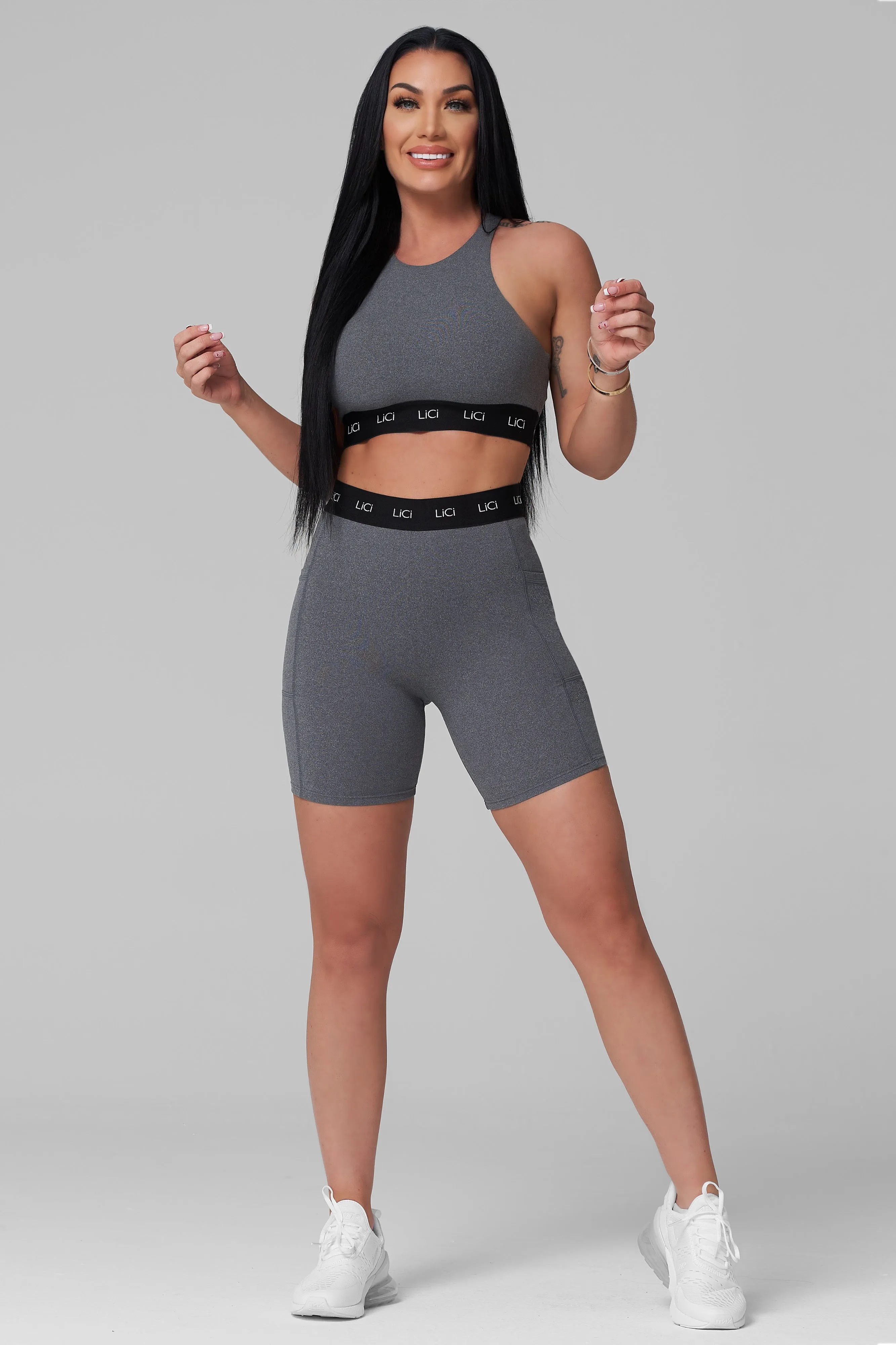 Grey Cozy Sport Biker Short