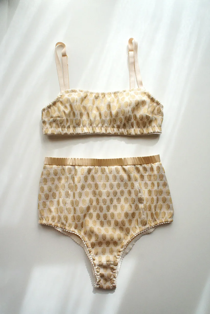 Heirloom Bralette Beige Gold Bandeau