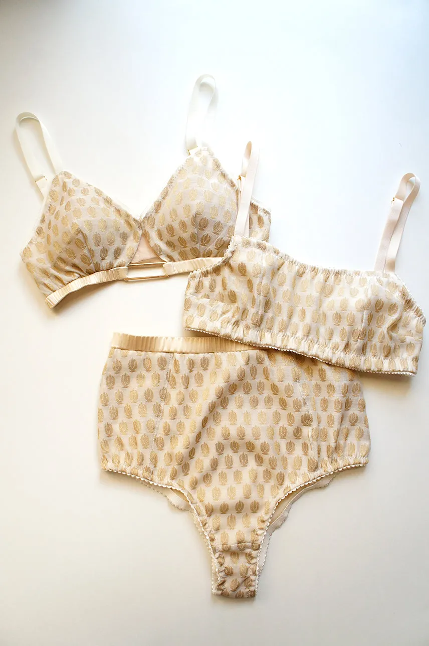 Heirloom Bralette Beige Gold Bandeau