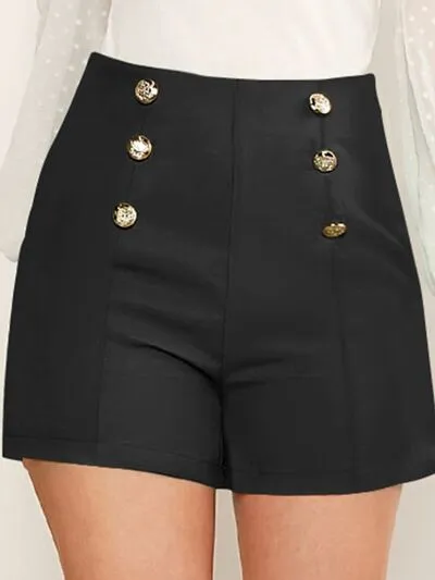 High Waist Black Sailor Shorts