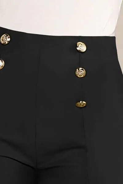 High Waist Black Sailor Shorts