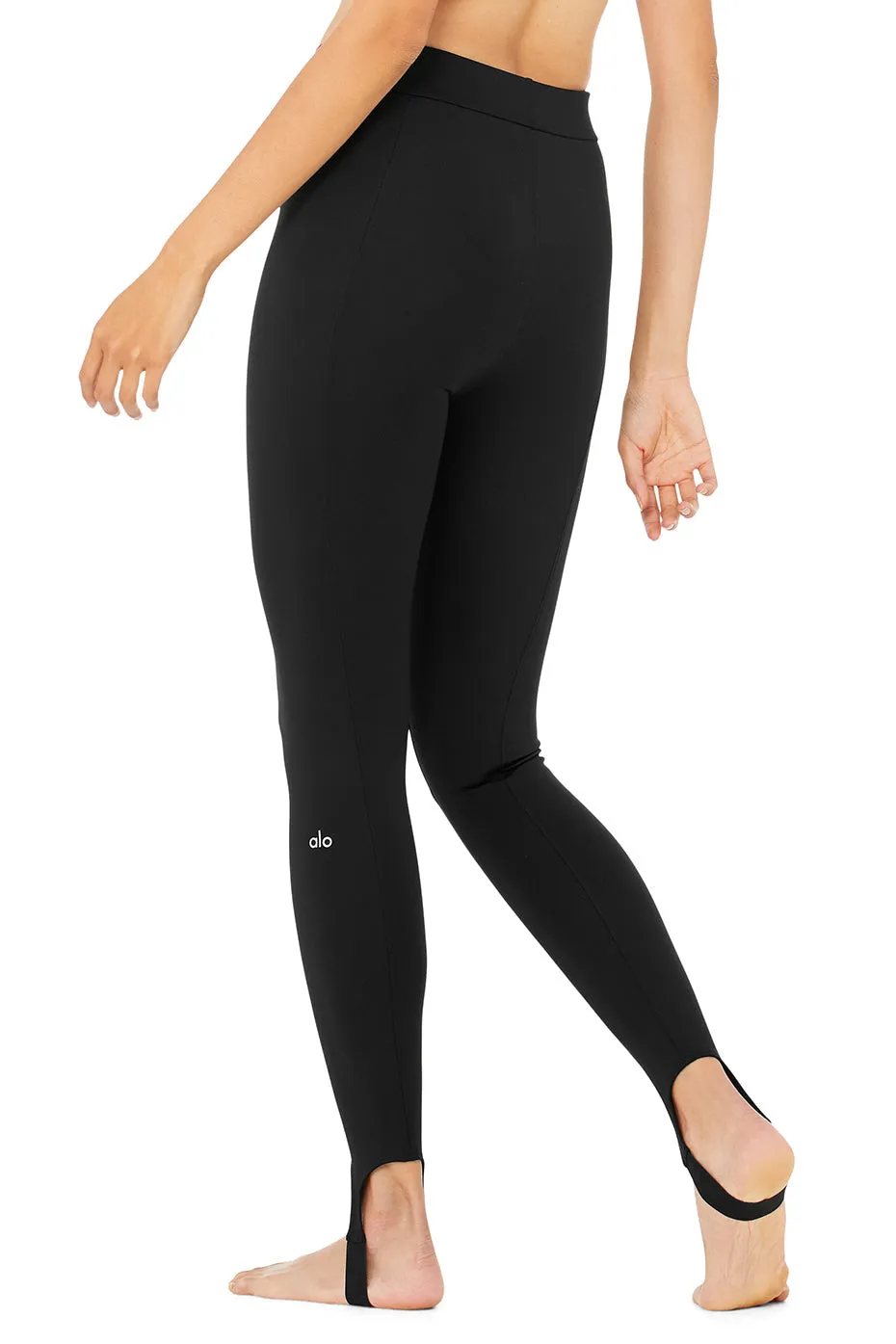 High-Waist Classic Stirrup Legging - Black