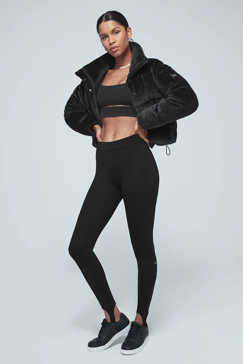 High-Waist Classic Stirrup Legging - Black