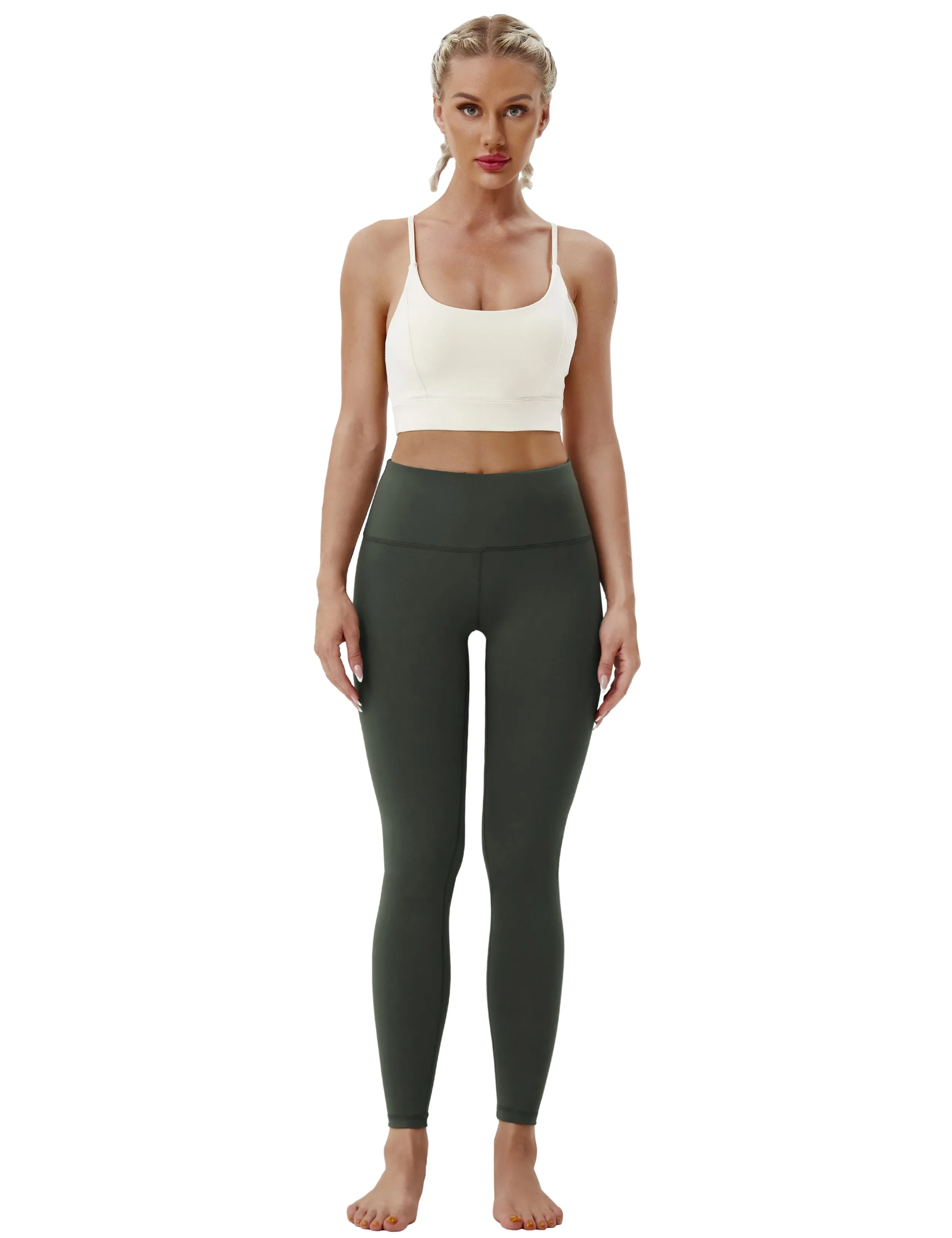 High Waist Jogging Pants olivegray_Jogging