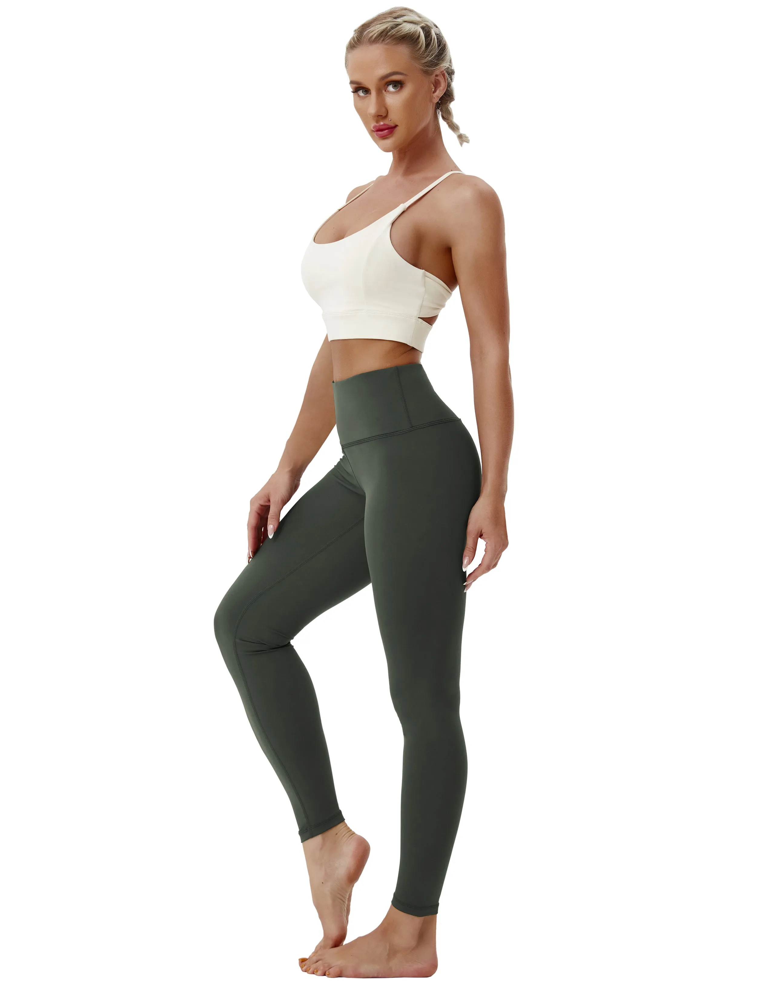 High Waist Jogging Pants olivegray_Jogging