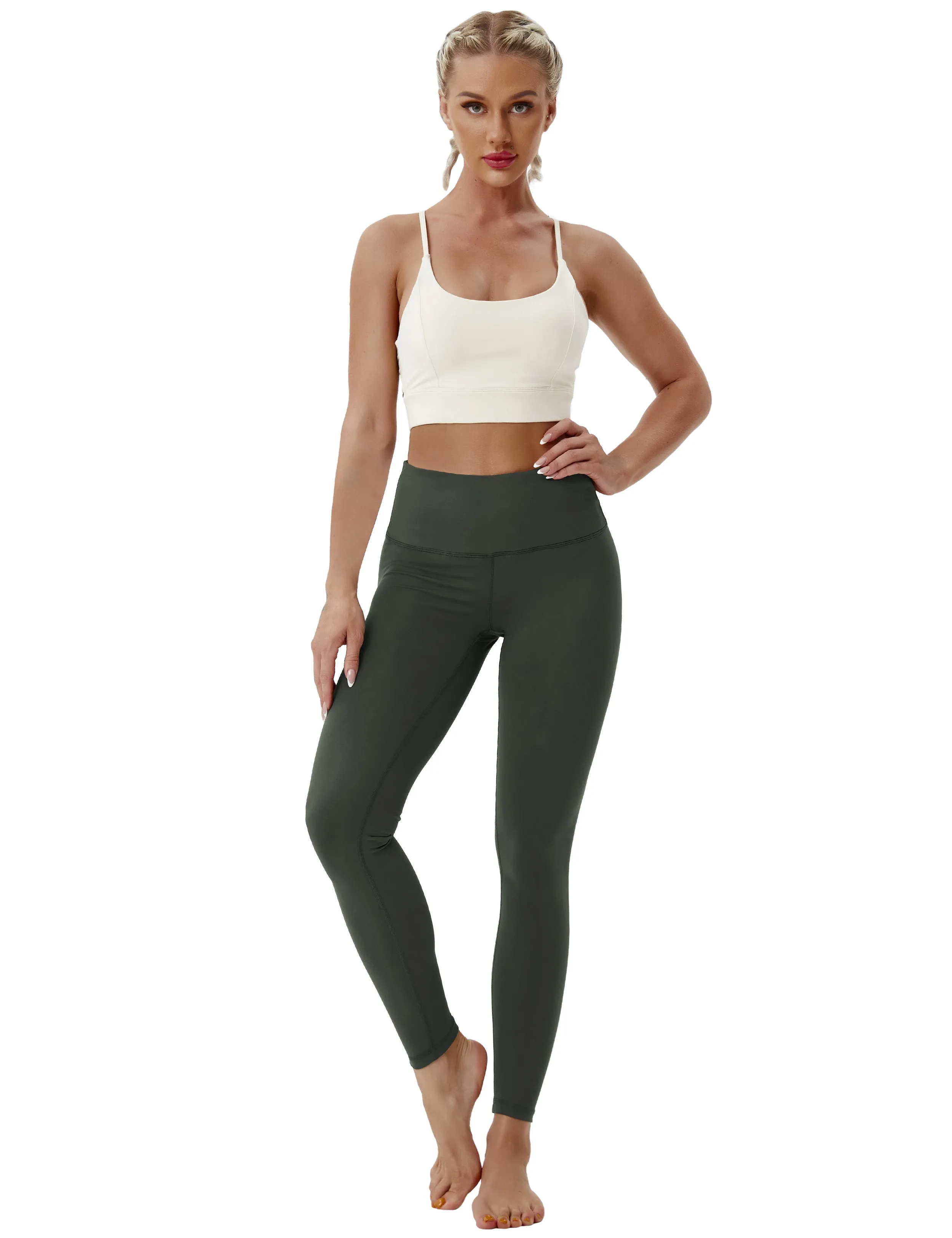 High Waist Jogging Pants olivegray_Jogging