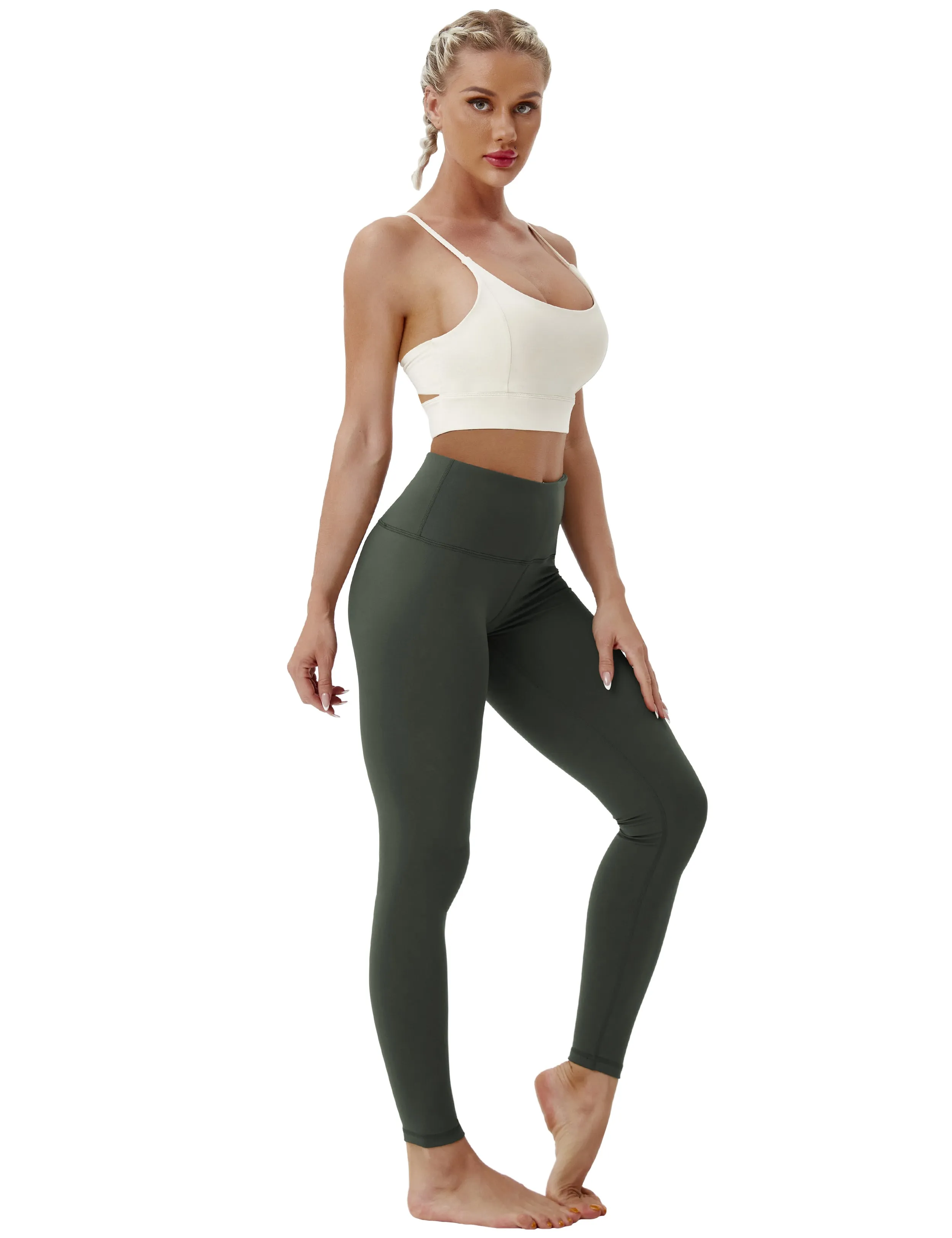 High Waist Jogging Pants olivegray_Jogging