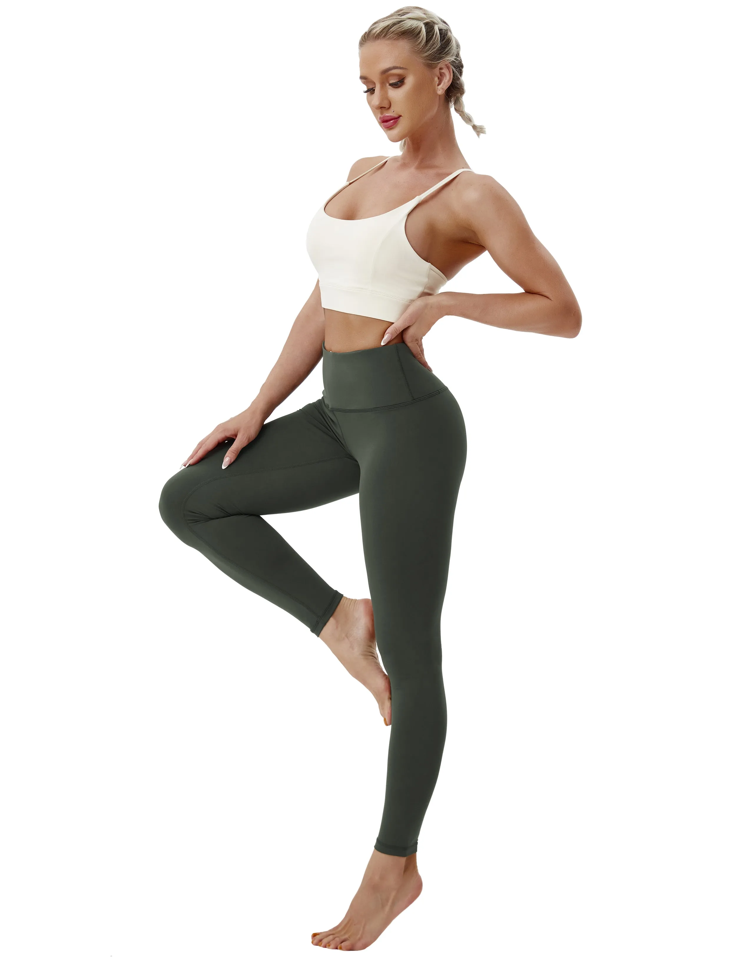 High Waist Jogging Pants olivegray_Jogging