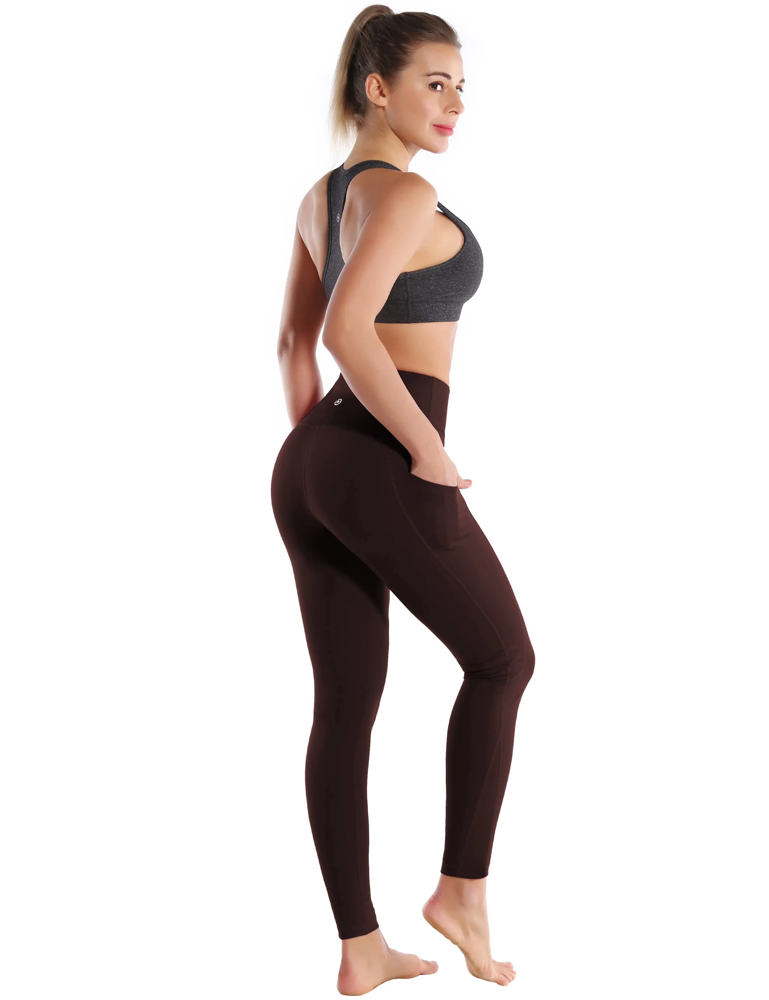 High Waist Side Pockets Gym Pants mahoganymaroon_Gym