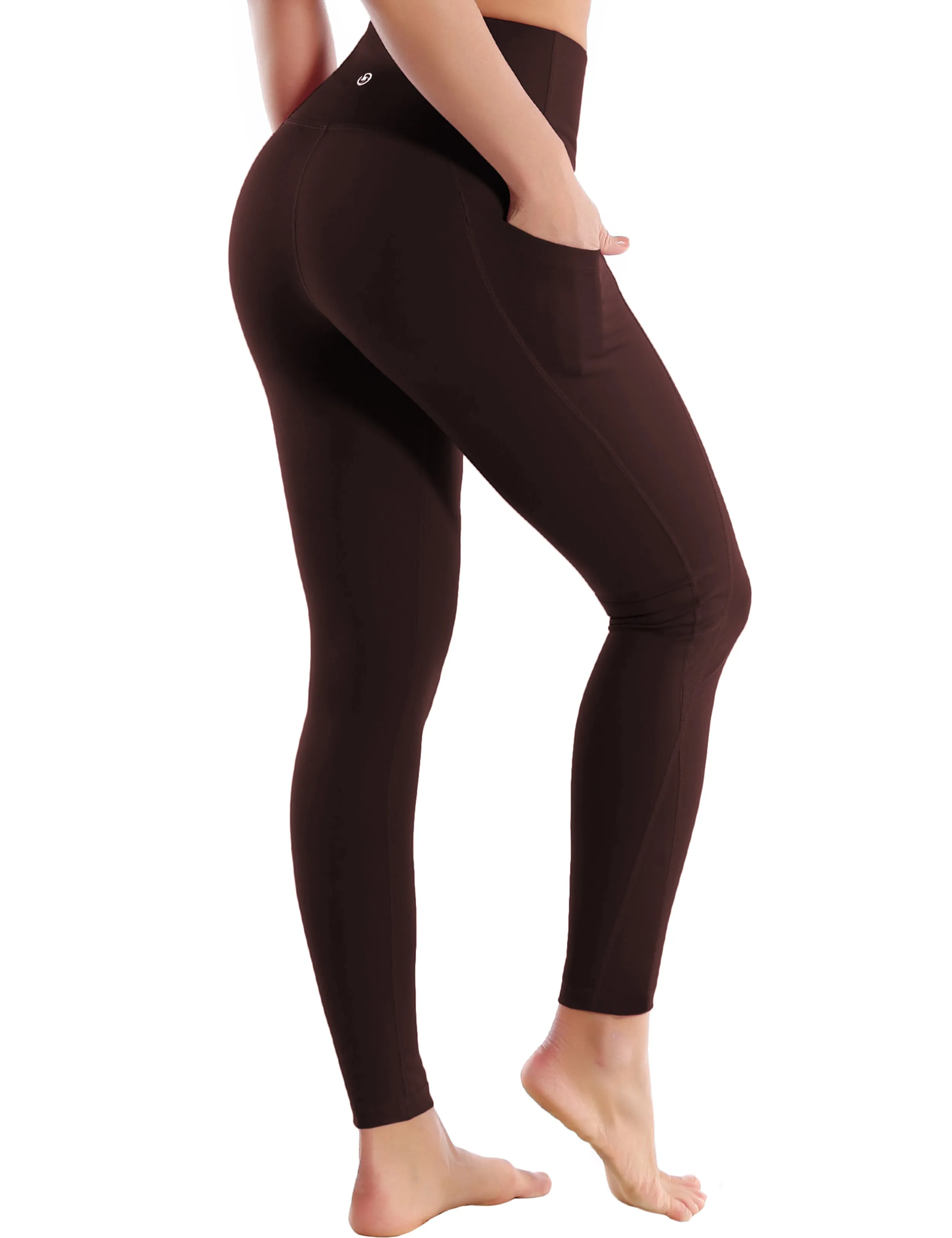 High Waist Side Pockets Gym Pants mahoganymaroon_Gym