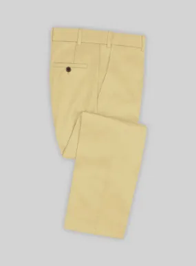 Italian Latte Beige Cotton Stretch Pants