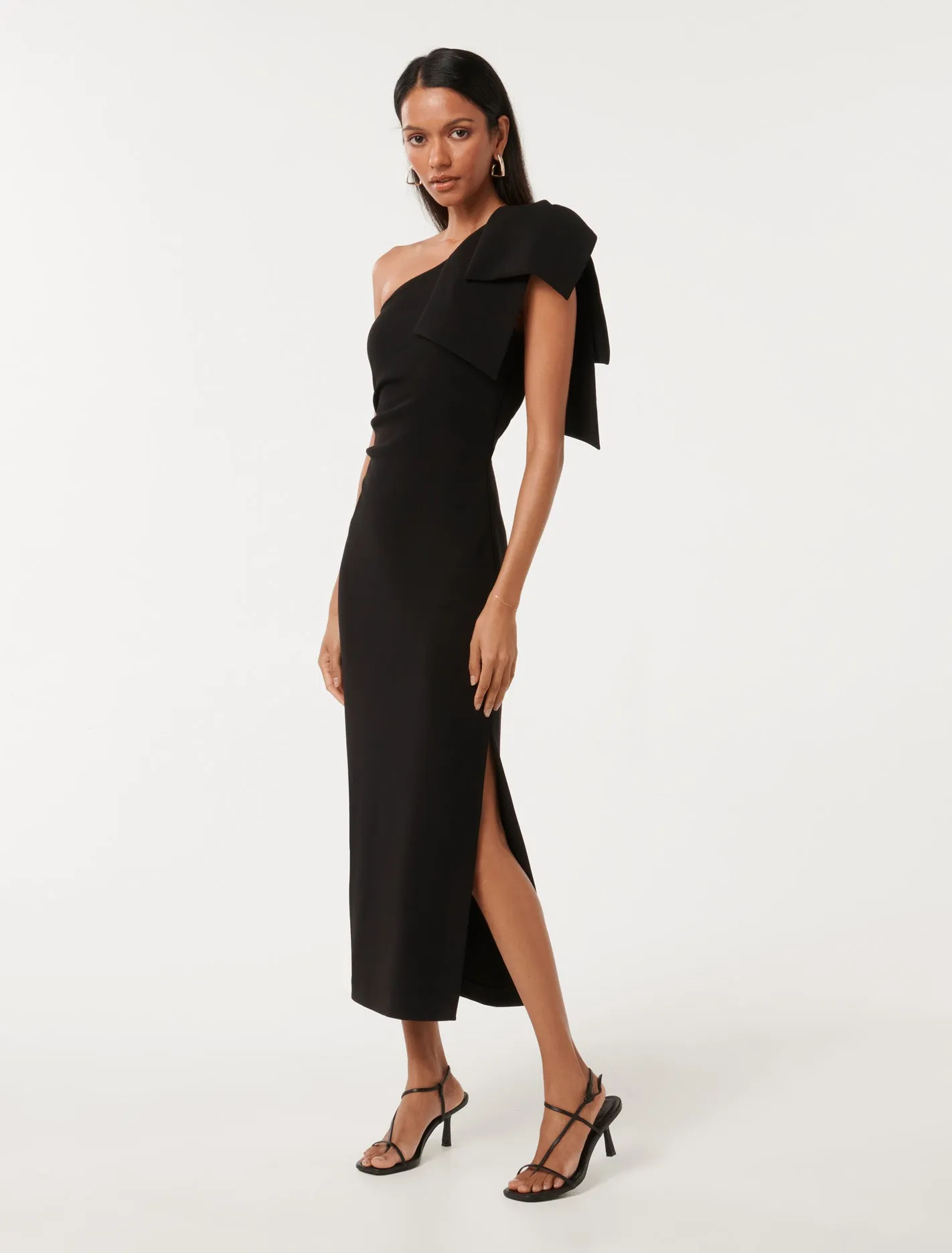 Jade Petite Bow Bodycon Midi Dress