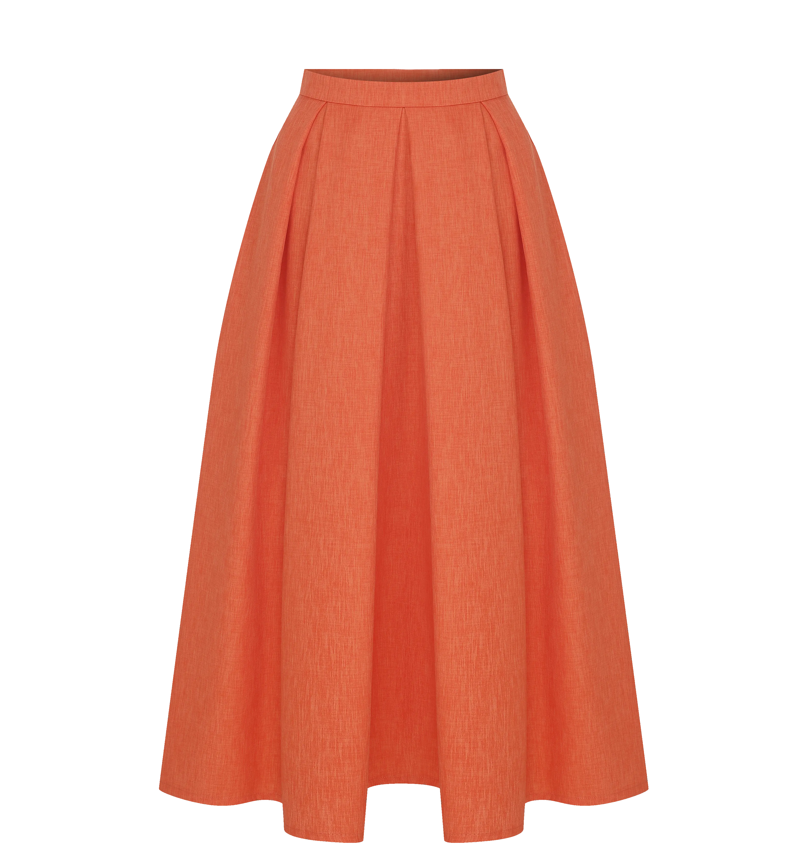 June Midi Skirt in Spicy Orange