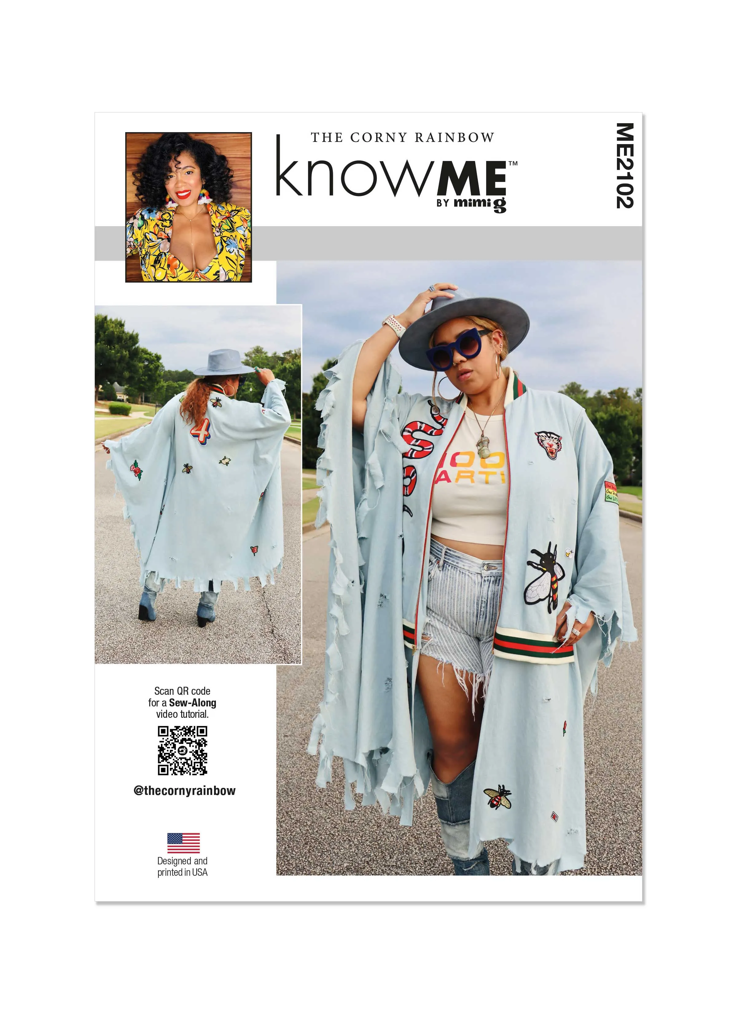 Know Me sewing pattern KM2102 Misses' Bomber Cape by The Corny Rainbow