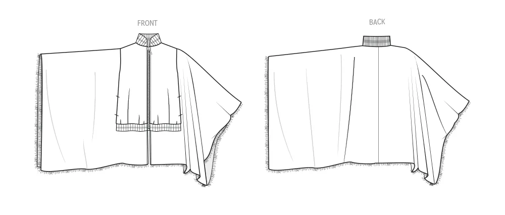 Know Me sewing pattern KM2102 Misses' Bomber Cape by The Corny Rainbow