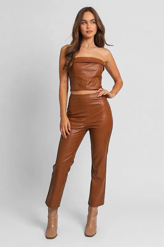 Le Lis Vegan Leather Straight Pants