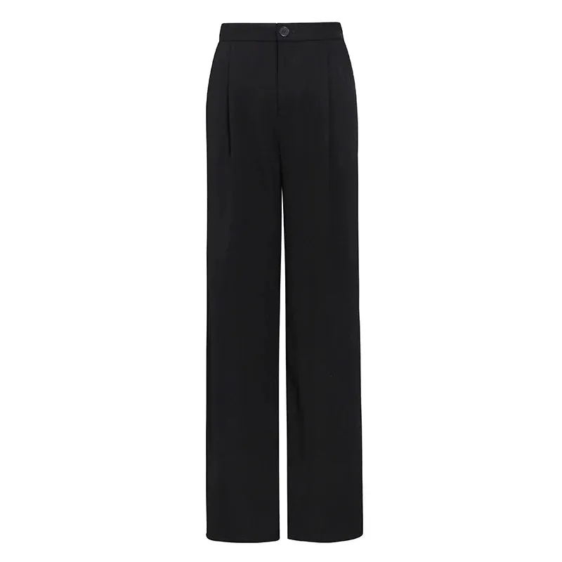 Loose Temperament Wide Leg Pants Female High Waist Minimalist Casual Women's Trouser Clothing Style Fashion