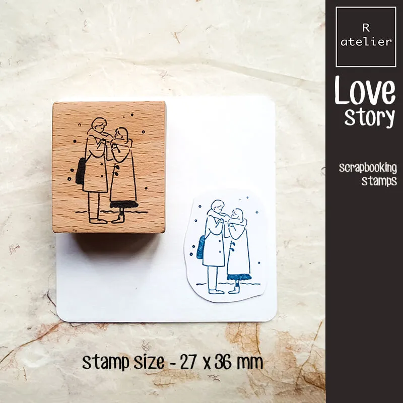 Love Story Scrapbooking Wooden Stamp