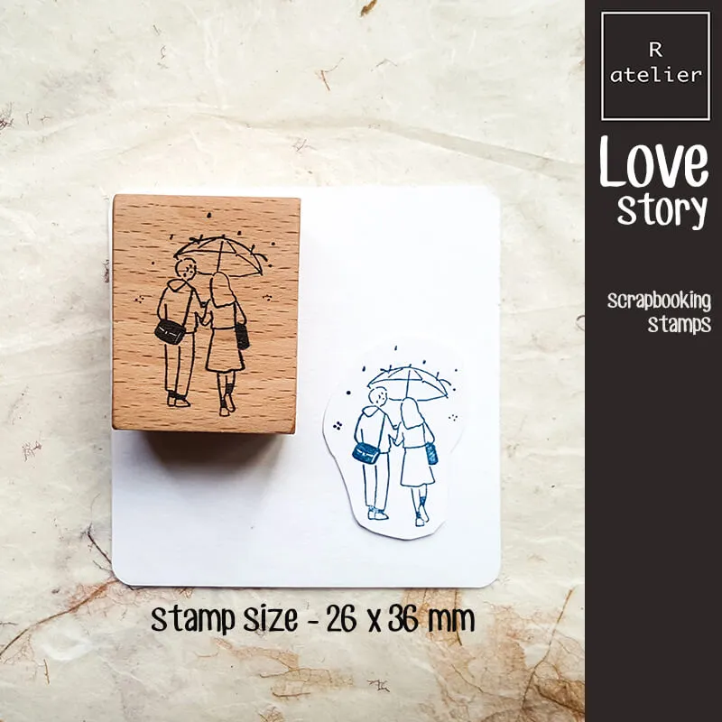 Love Story Scrapbooking Wooden Stamp