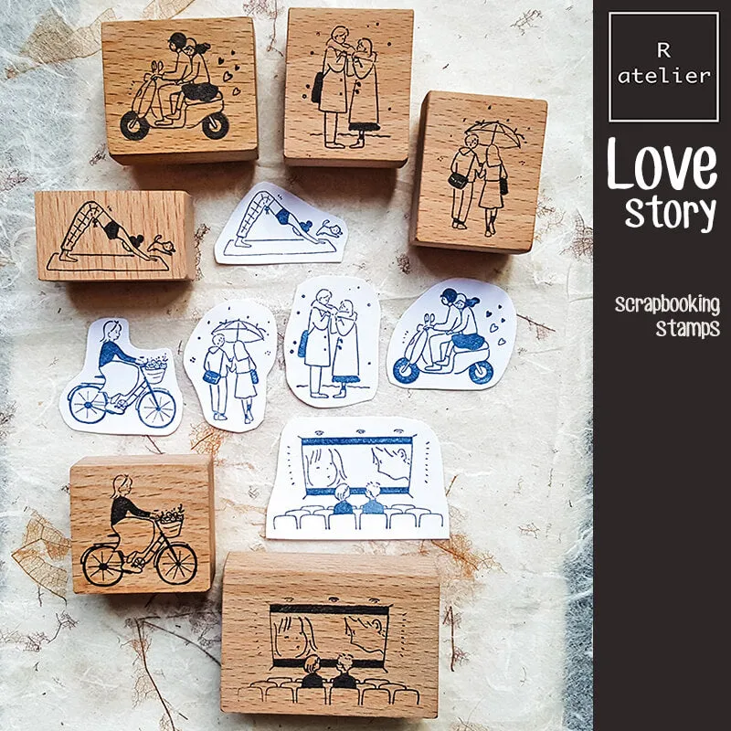 Love Story Scrapbooking Wooden Stamp