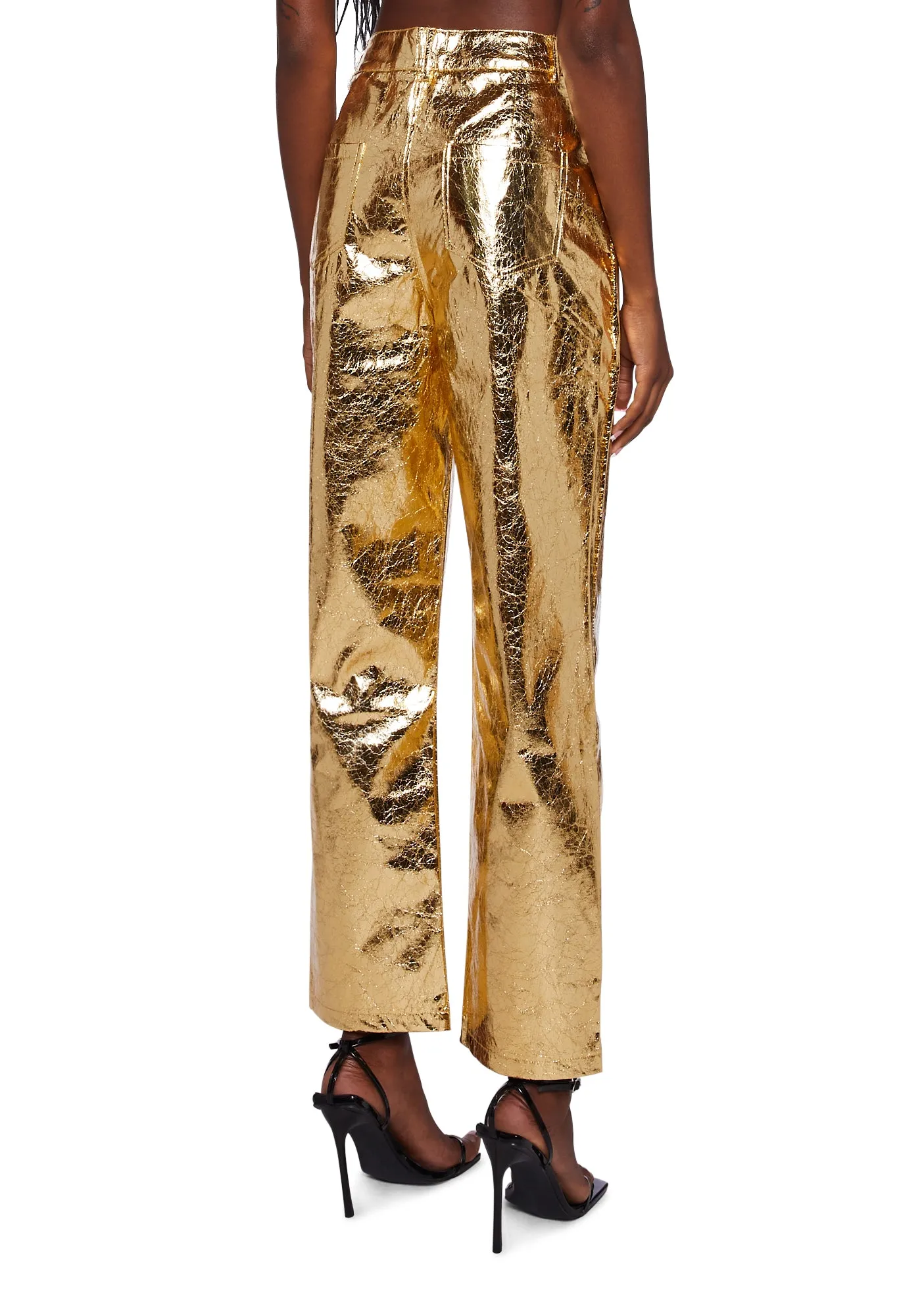 Lupe Metallic Trousers - Gold