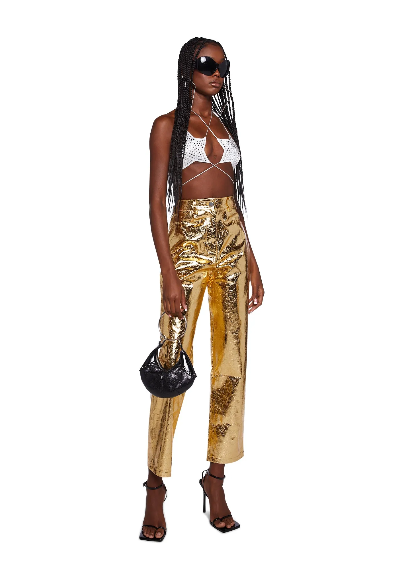 Lupe Metallic Trousers - Gold