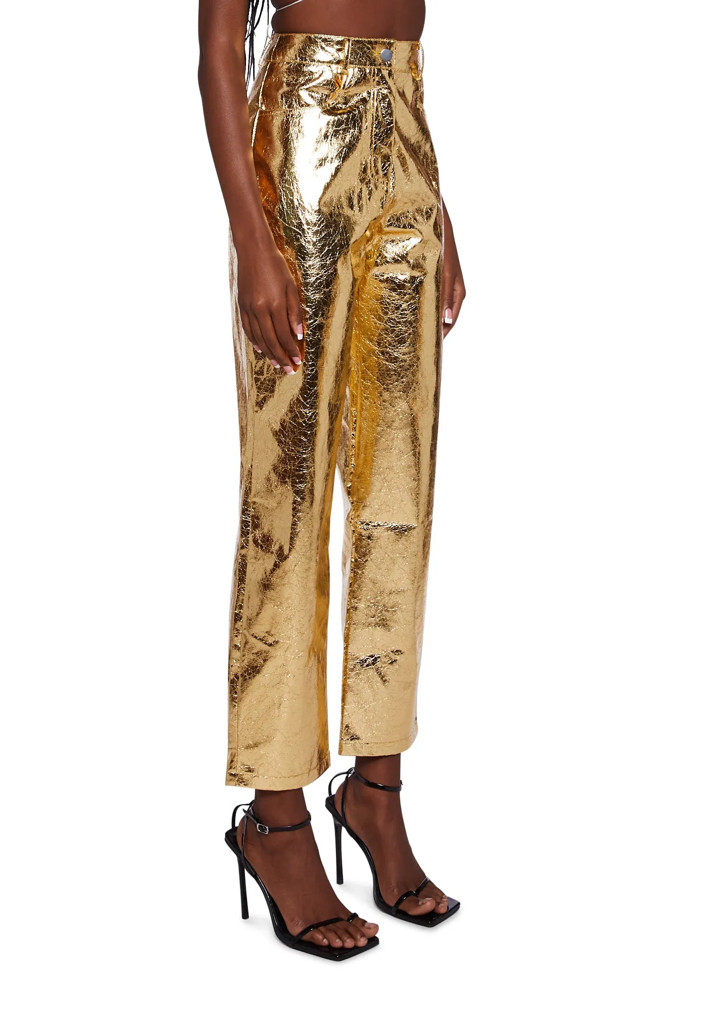 Lupe Metallic Trousers - Gold