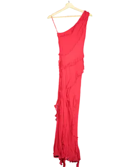 MANGO Red Kahlo Ruffle Maxi Dress UK XS