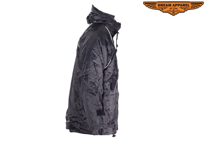 Mens Black Textile Jacket With Hood