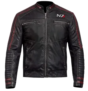 Men’s N7 Street Fighter Leather Jacket | Mens Black Commander N7 Leather Jacket