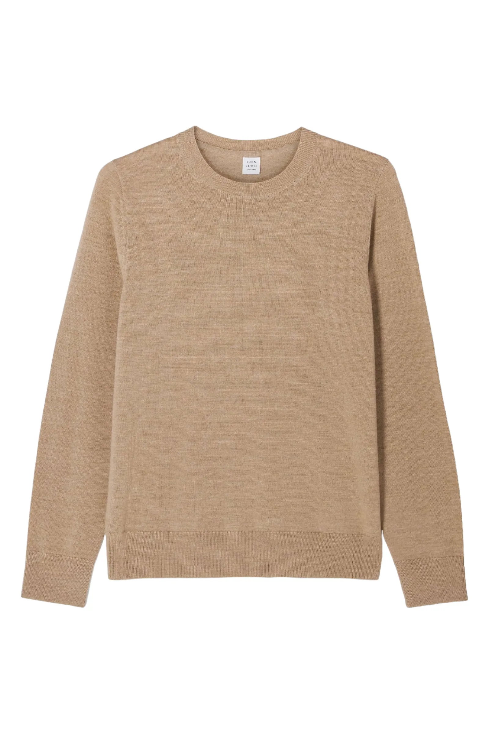 Merino Wool Pale Camel Crew Neck Jumper