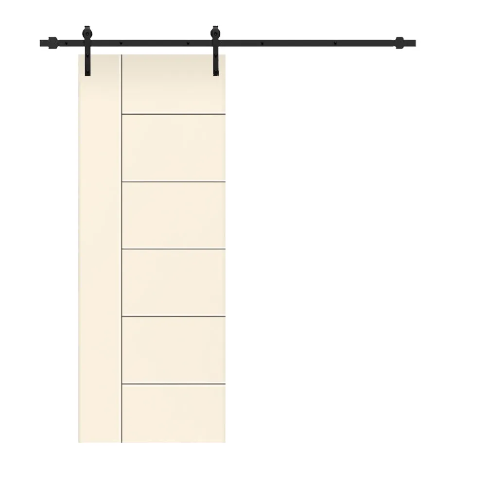 Metropolitan Painted Composite MDF Paneled Interior Sliding Barn Door with Hardware Kit