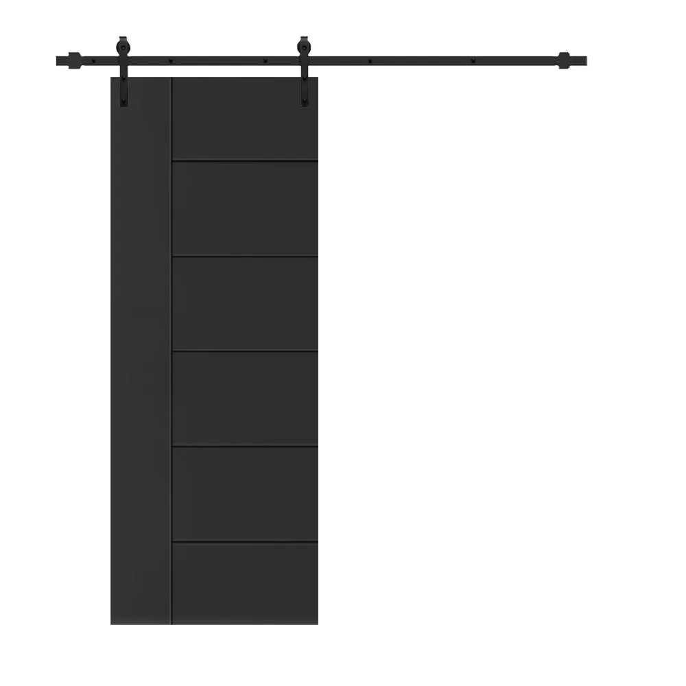 Metropolitan Painted Composite MDF Paneled Interior Sliding Barn Door with Hardware Kit