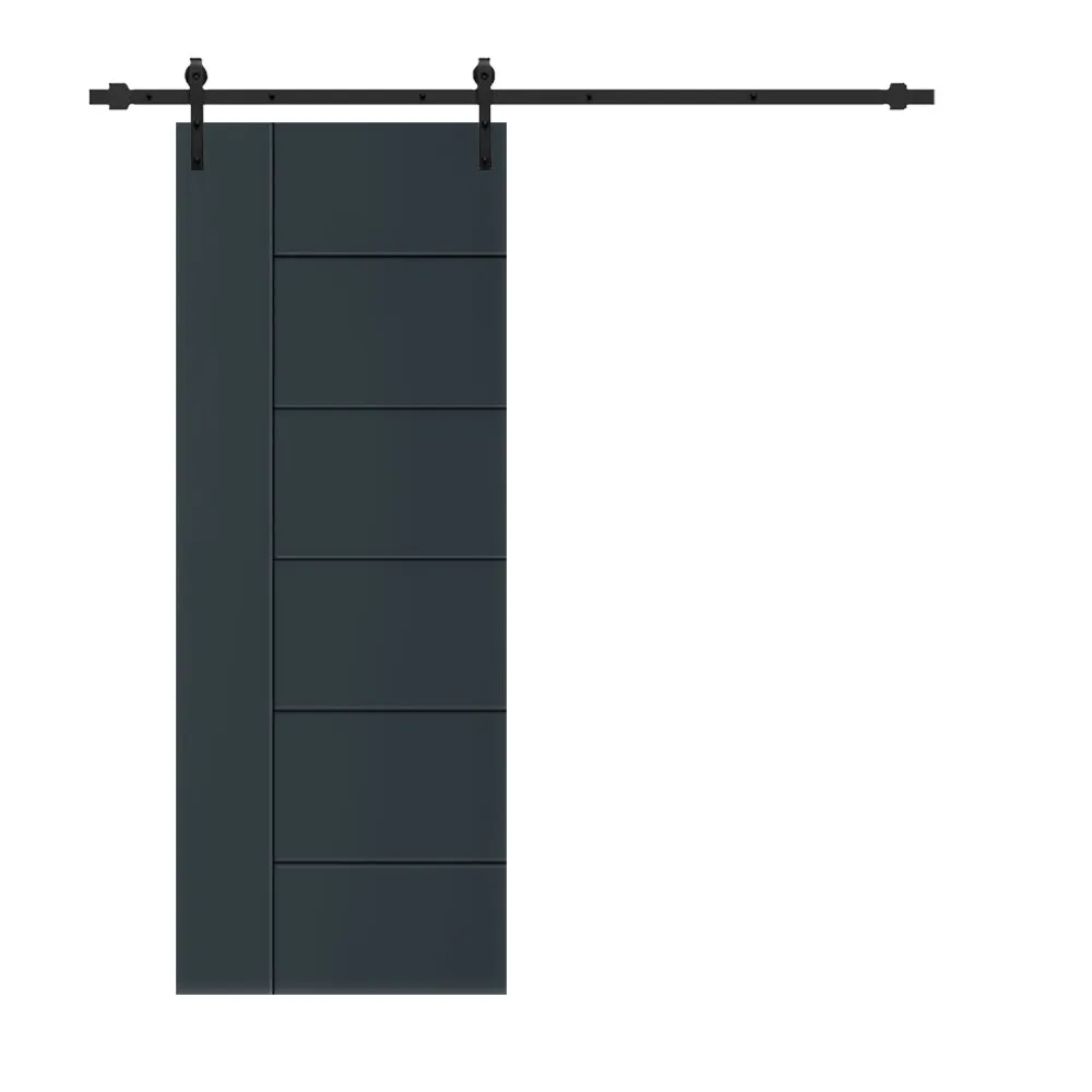 Metropolitan Painted Composite MDF Paneled Interior Sliding Barn Door with Hardware Kit