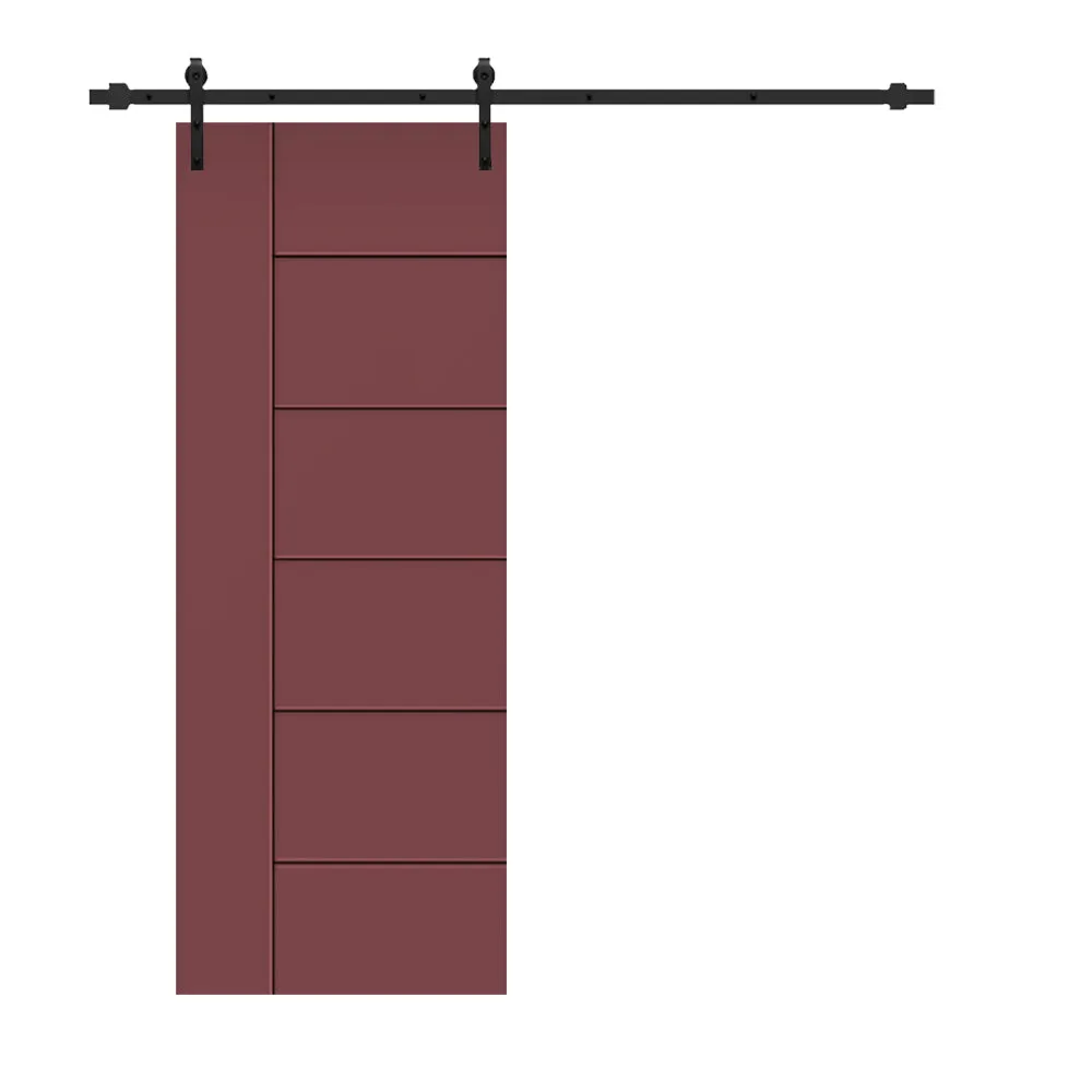 Metropolitan Painted Composite MDF Paneled Interior Sliding Barn Door with Hardware Kit