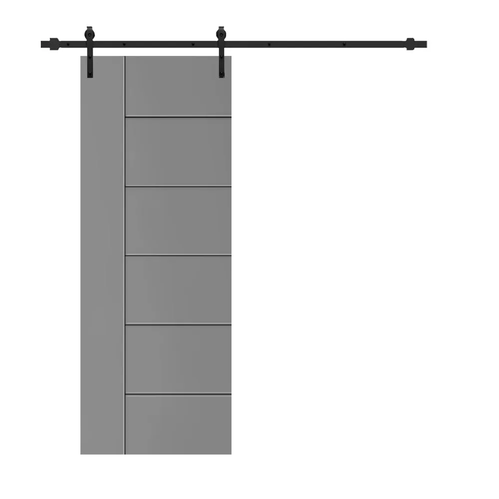 Metropolitan Painted Composite MDF Paneled Interior Sliding Barn Door with Hardware Kit