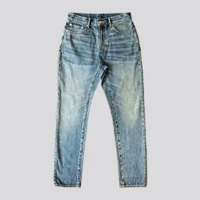 Mid rise tapered men's jeans