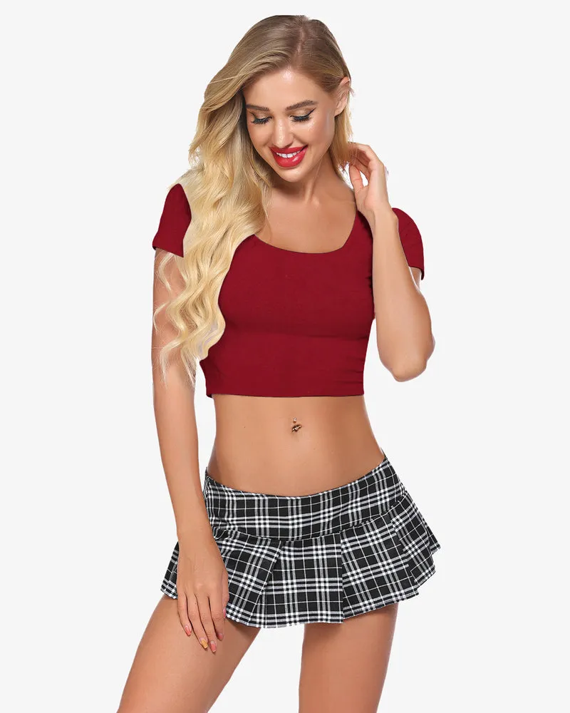 Mini Plaid Skirt Schoolgirl Outfits