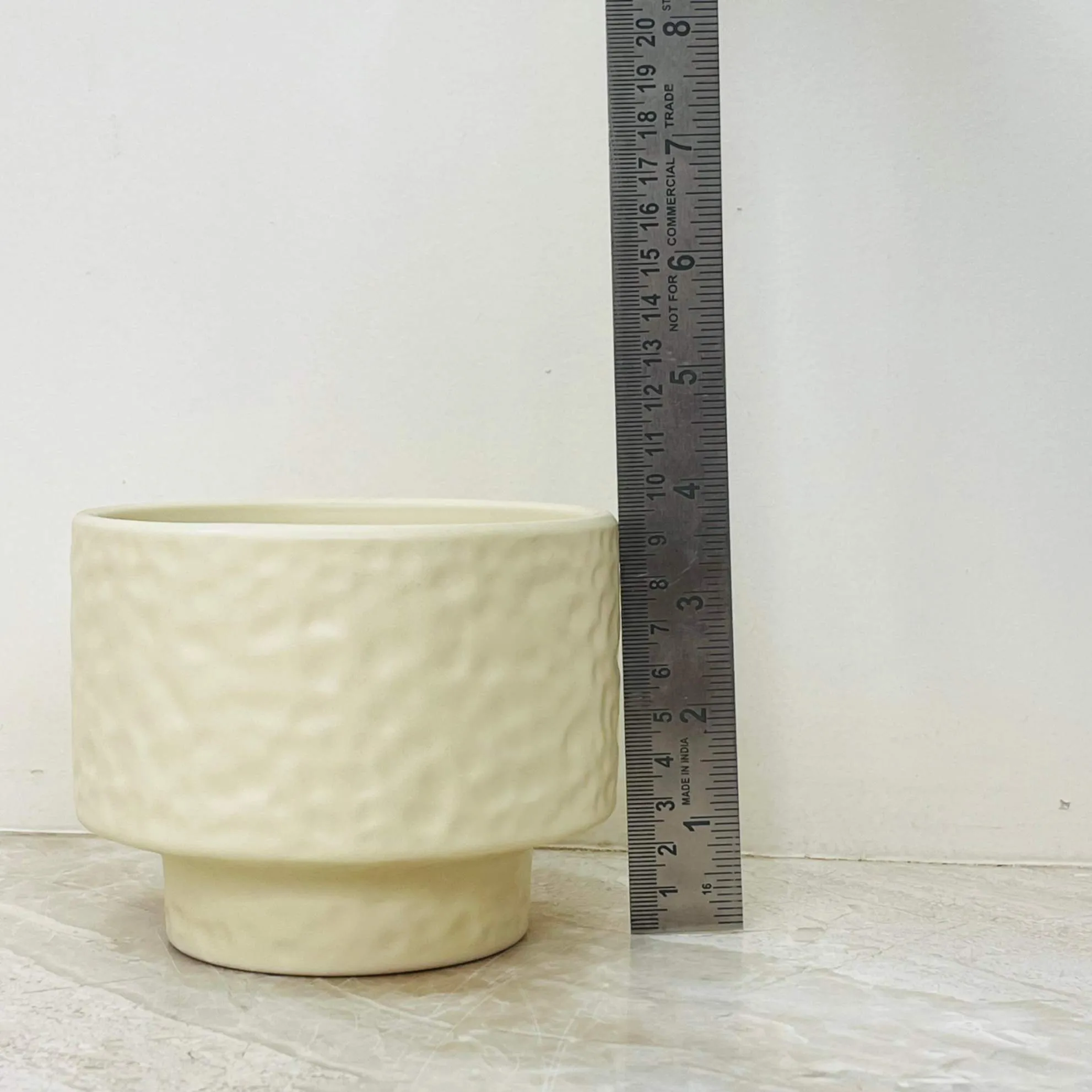 Minimalist Cream Pedestal Planter