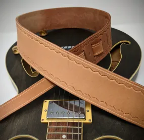 Minimalist Tooled Leather Guitar Strap