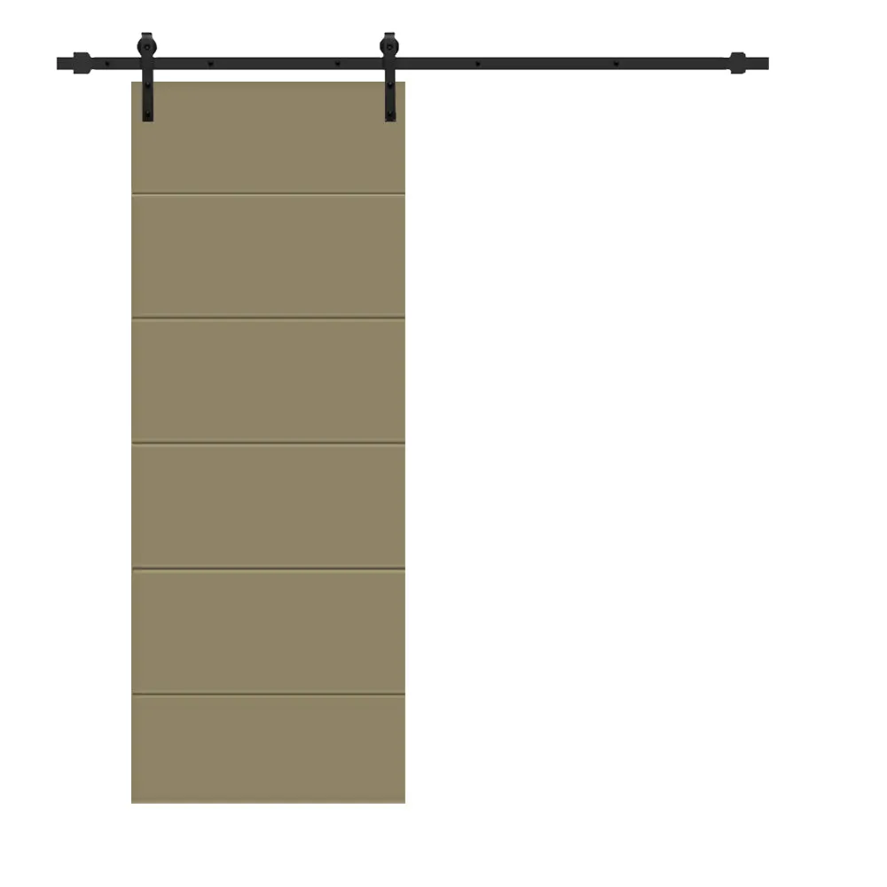 Modern Classic Series Composite MDF Paneled Interior Sliding Barn Door with Hardware Kit