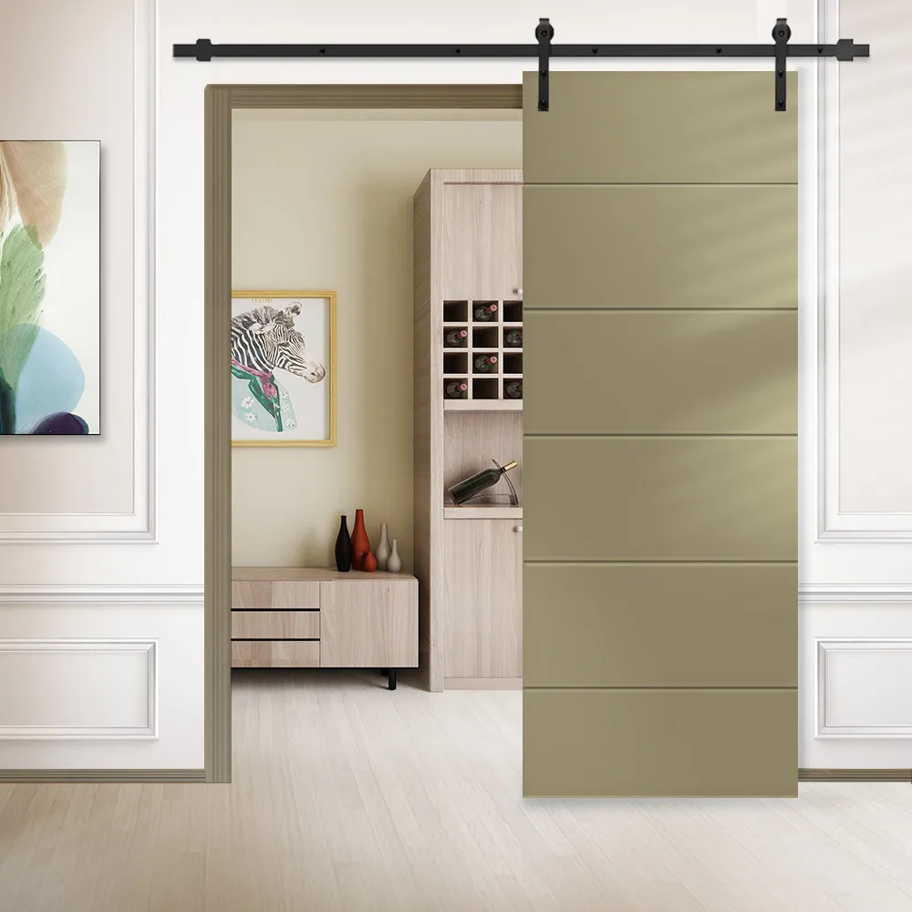 Modern Classic Series Composite MDF Paneled Interior Sliding Barn Door with Hardware Kit