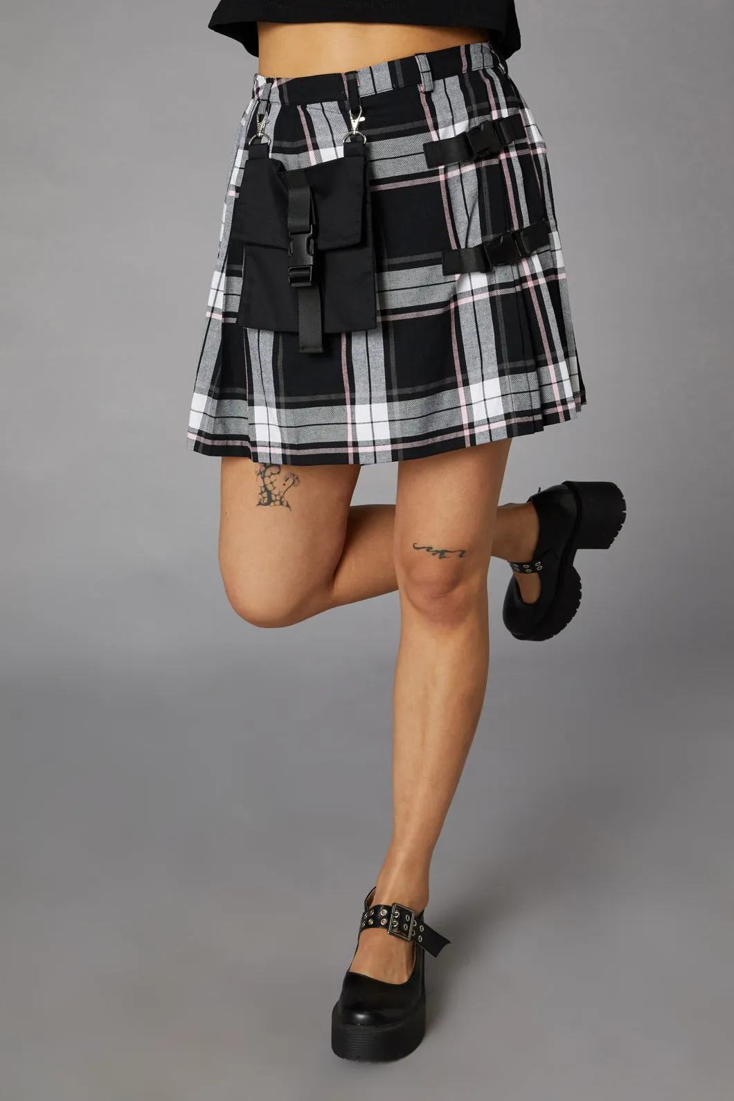 Nancy Pink Tartan Mini Skirt