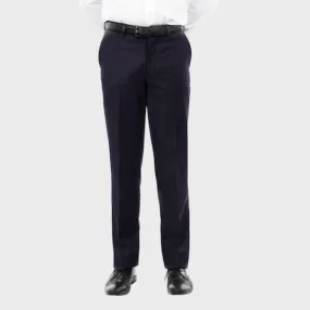 Navy Slim Fit Flat Front Dress Pants