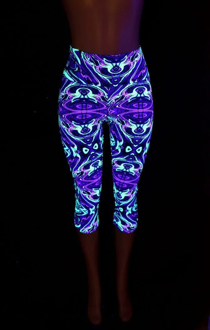 Neon Melt High Waist Capri Leggings