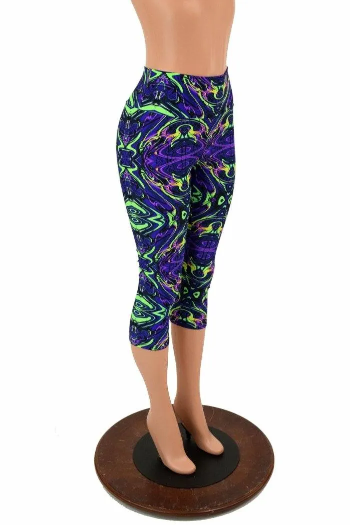 Neon Melt High Waist Capri Leggings