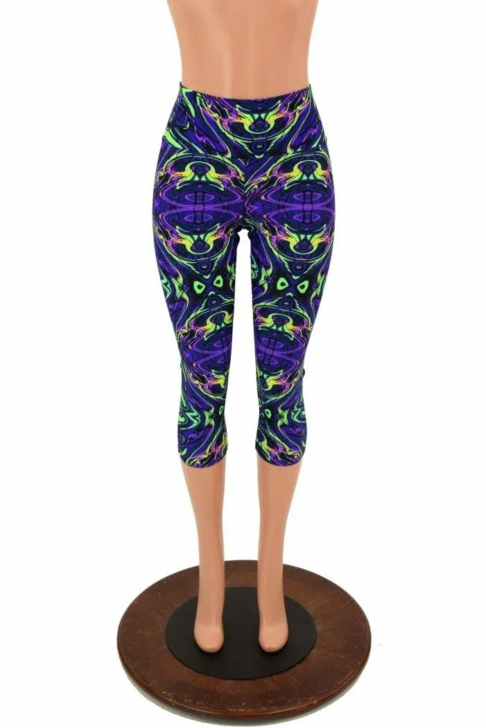 Neon Melt High Waist Capri Leggings