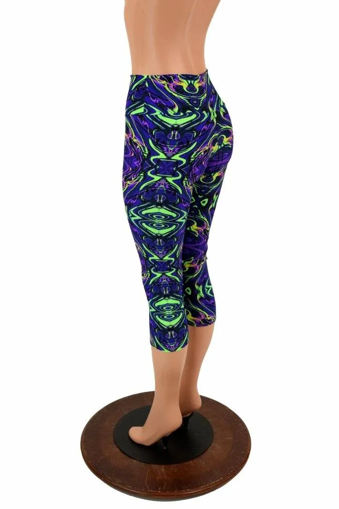 Neon Melt High Waist Capri Leggings