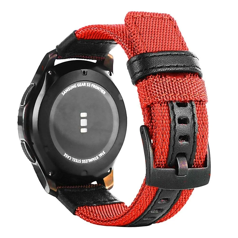 Nylon and Leather Watch Straps Compatible with Kogan Hybrid  Smart Watch